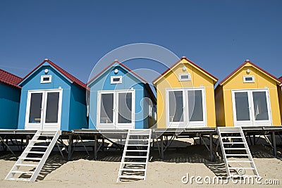 Colorful beach houses Stock Photo