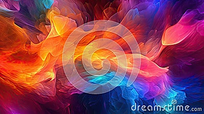 A colorful, beautiful and surreal cosmic landscape background with stars and galaxies. Generative AI Stock Photo