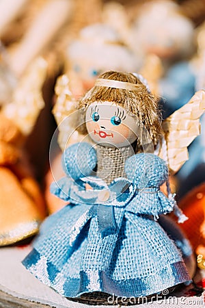 Colorful Belarusian Straw Doll At Local Market In Belarus Editorial Stock Photo