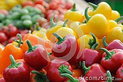 Colorful bell peppers Stock Photo