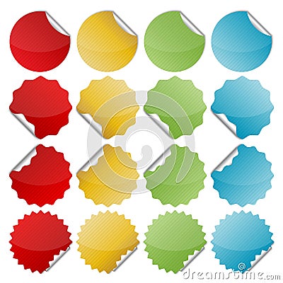 Colorful bended seals Vector Illustration