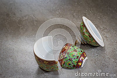 Colorful benjarong porcelain Stock Photo