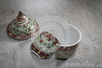 Colorful benjarong porcelain Stock Photo