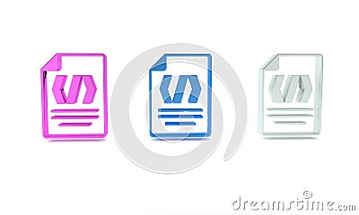 Colorful Binary code icon isolated on white background. Minimalism concept. 3D render illustration Cartoon Illustration