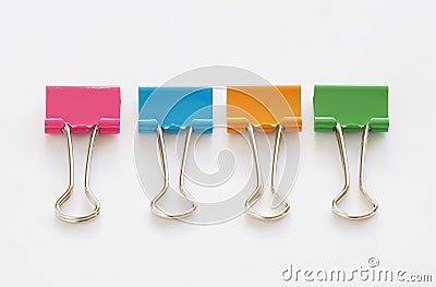 Colorful binder clips Stock Photo