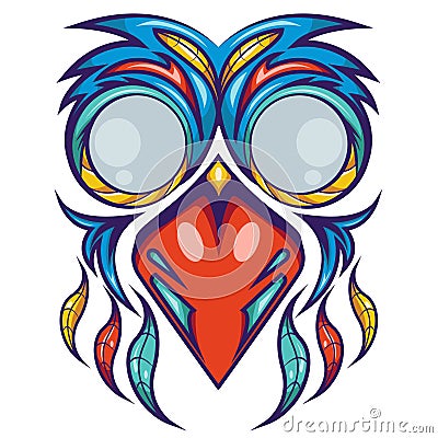 Colorful Bird Mask Shirt Design Vector Illustration