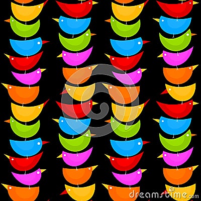 Colorful bird totem seamless background