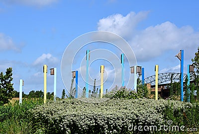 Colorful Birdhouses in Riverfront Park Memphis Stock Photo