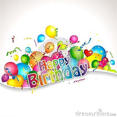 Colorful birthday background Vector Illustration