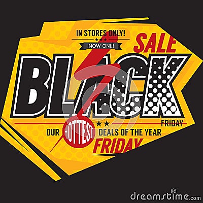 Colorful Black Friday Sale Marketing Promotion Banner Vector Illustration