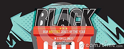 Colorful Black Friday Sale Marketing Promotion Banner Vector Illustration