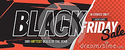 Colorful Black Friday Sale Marketing Promotion Banner Vector Illustration