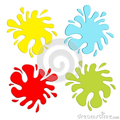 Colorful blot splash set. Inkblot. Flat design. Vector Illustration