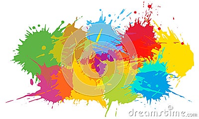 Colorful blots, multicolored splash. Beautiful template. Vector illustration Vector Illustration