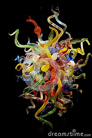 Chihuly Glass Chandelier Editorial Stock Photo