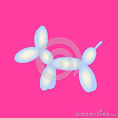 Colorful blue dog balloon animal. Realistic 3d vector illustration Vector Illustration