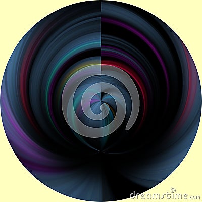 Colorful blue round shades lines,geometries, surreal abstract background, graphics Stock Photo