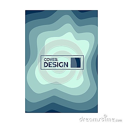 Colorful blue water halftone gradient simple portrait cover design vector Vector Illustration