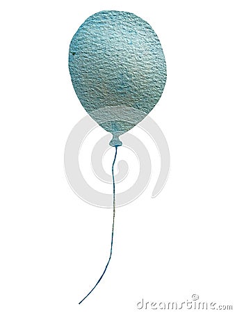 Colorful blue watercolor balloon on white background Stock Photo