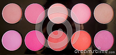 Colorful blush set. Professional cosmetics. Stock Photo