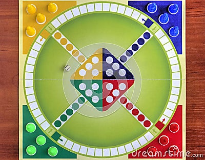 Colorful board for playing traditional children's game Stock Photo