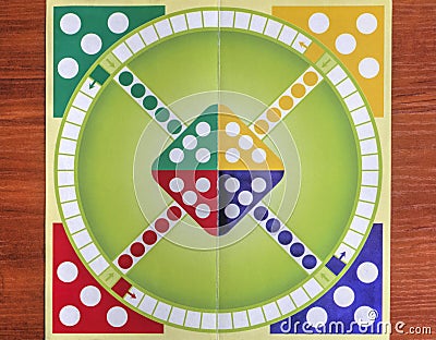 Colorful board for playing traditional children's game Stock Photo