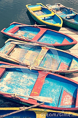 Colorful boats in Cuba Stock Photo