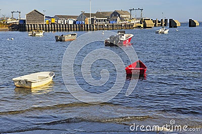 Colorful boats, Nantucket, Cape Cod, MA Editorial Stock Photo