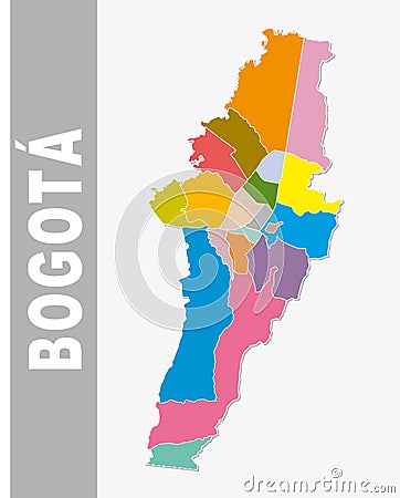 Colorful Bogota administrative and political vector map Vector Illustration