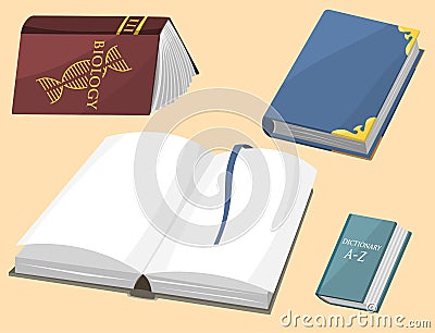 Colorful book vector illustration learn literature study opened closed education knowledge document textbook Vector Illustration