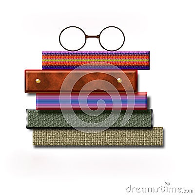 Colorful books and glasses Stock Photo