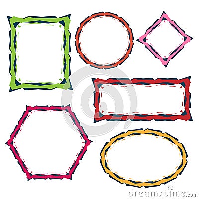 Colorful border frames Vector Illustration
