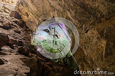 The colorful Borra Caves are loacted on the East Coast of India Stock Photo