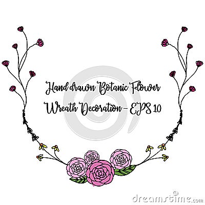 Colorful botanic line drawn Vector Illustration