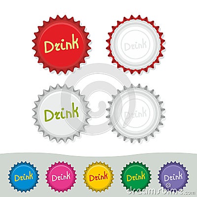 Colorful Bottle Caps Vector Illustration