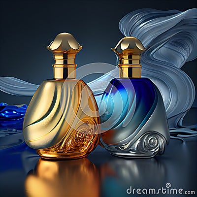 Colorful bottle of perfumes Stock Photo