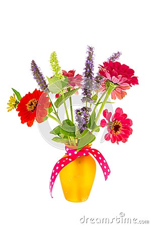 Colorful bouquet garden flowers Stock Photo