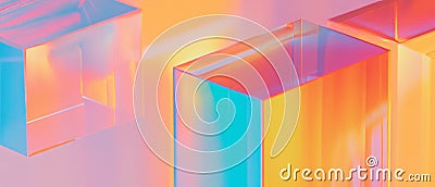 Abstract visualization of 3D box plots representing data distribution and analysis Stock Photo