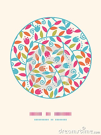 Colorful Branches Circle Decor Pattern Background Vector Illustration