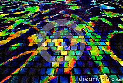 Colorful bright abstract background, bright glare on the stones Stock Photo