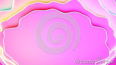 colorful bright rainbow winking delicate objects on pink bg - abstract 3D rendering Stock Photo