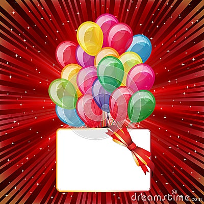 Colorful brightly backdrop with balloons Vector Illustration