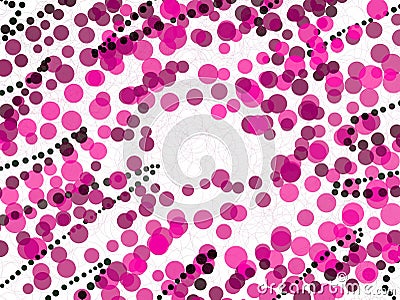 Colorful brush design. circle brush pattern of colorful circles, purple, dark pink, black and white of all color rainbow textures Stock Photo