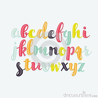 Colorful bubble-shaped letters set Vector Illustration