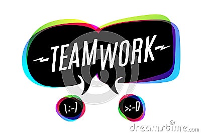 Colorful bubbles with text Teamwork Vector Illustration