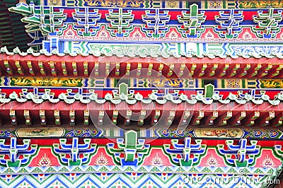 Colorful Buddhist Temple details Stock Photo