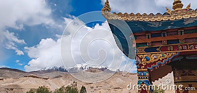 Colorful Buddhist temple at Ladakh region of India Stock Photo