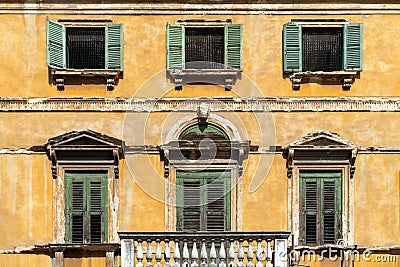 Colorful building facades in Italy Stock Photo