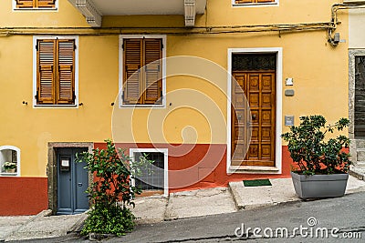 Colorful building and facet building in Vernazza in Cinque Terre National Park, UNESCO world heritage, La Spezia r Stock Photo