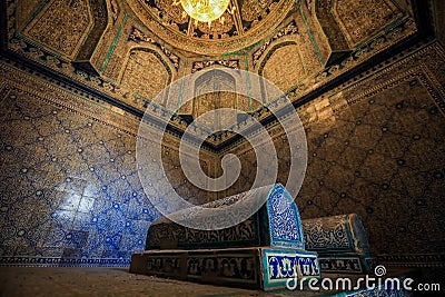 Colorful Building of Pahlavan Mahmoud Mausoleum in Khiva Editorial Stock Photo